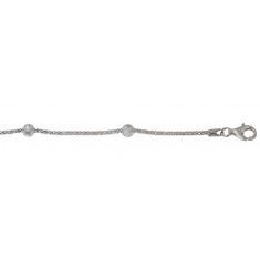 1.8mm Rhodium Plated Korean Chain, 16" - 18" Length, Sterling Silver